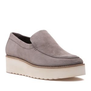 VINCE Zeta Grey Smoke Suede Platform Loafer
